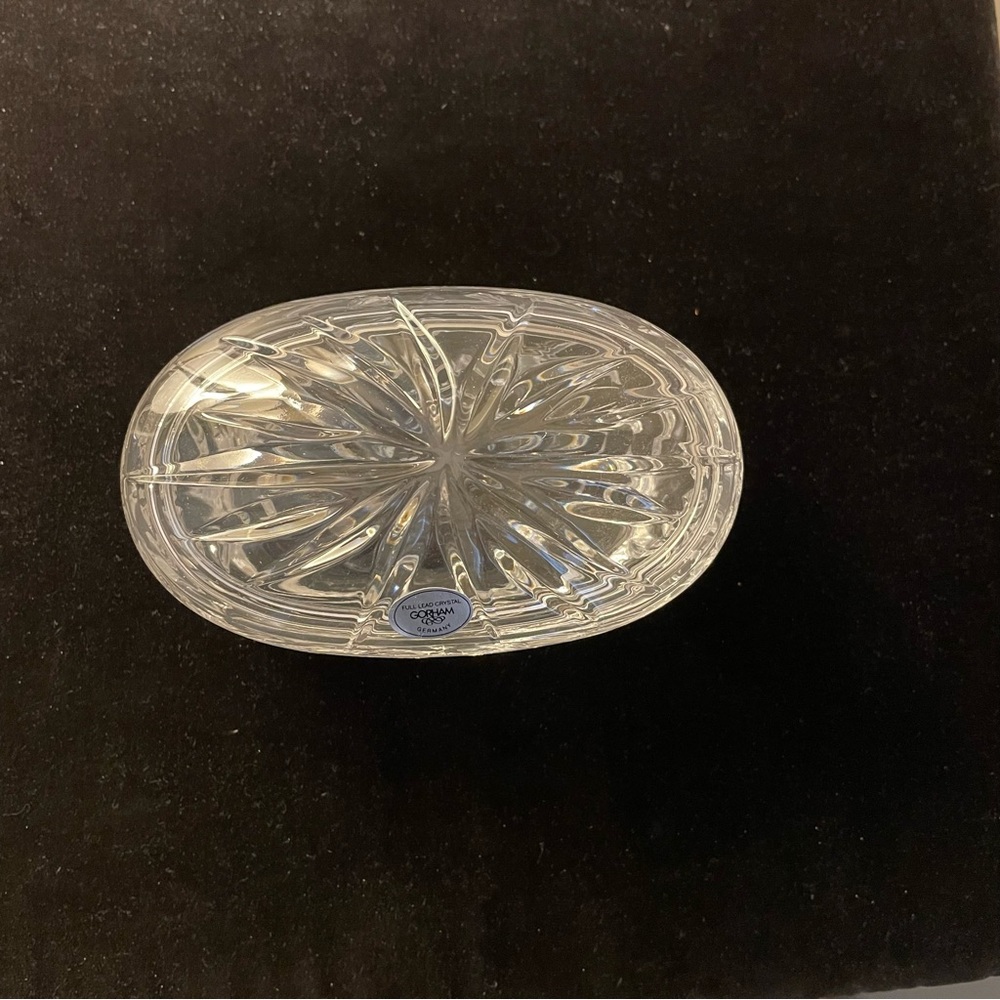 Gorham Star Blossom Crystal Covered Oval Box Vintage